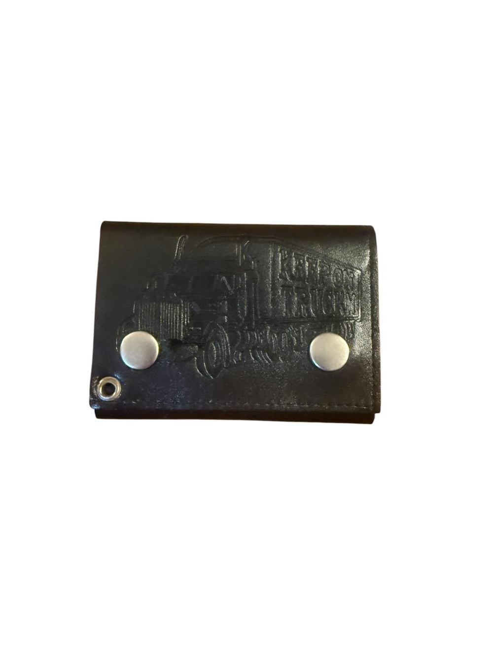 Black Embossed Truck Leather Wallet